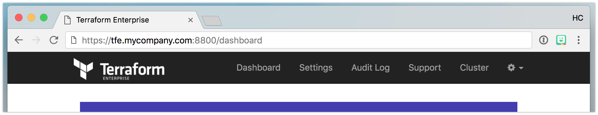 Terraform Enterprise Dashboard Top